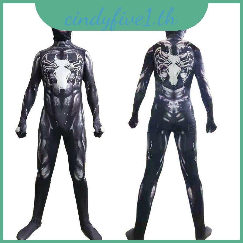 Newest Marvel Venom Spider-Man Superhero Kids Boys Adult Cosplay Costume Fancy Jumpsuit