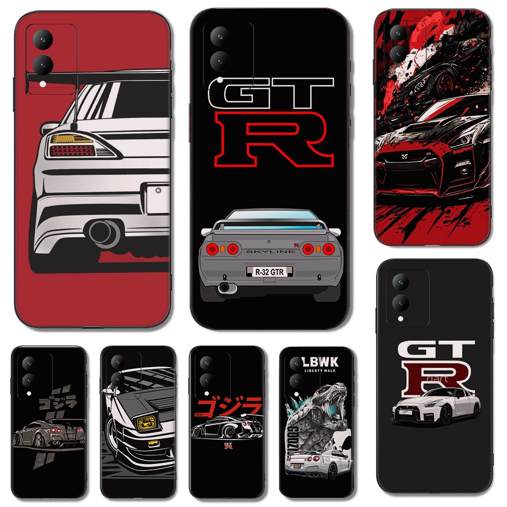 Nissan Skyline GTR R34 สําหรับ vivo Y200 Y28 Y20 Y30 V9 Y85 Y89 Y69 ความเข้ากันได้ TPU เคสโทรศัพท์นุ