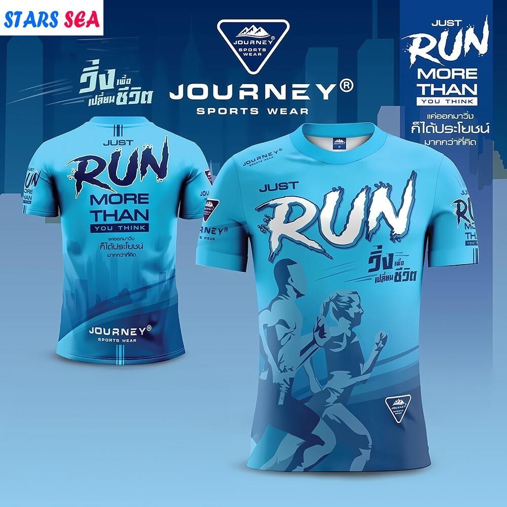 JOURNEY เสื้อกีฬาสําหรับผู้ชายยิมเพาะกายฟิตเนสเสื้อยืดฤดูร้อนแห้งเร็วระบายอากาศเสื้อผู้ชายกลางแจ้งวิ