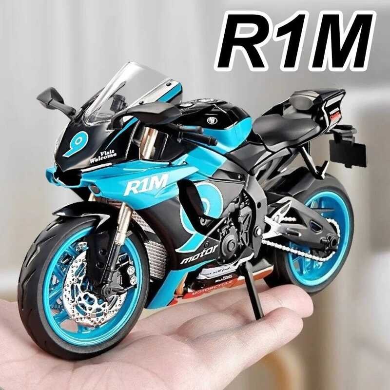 C 1:12 R1m Diecast Alloy Hp4 Miniature Motorcycle Model Car Toys Front Wheel Steering Sound Light M