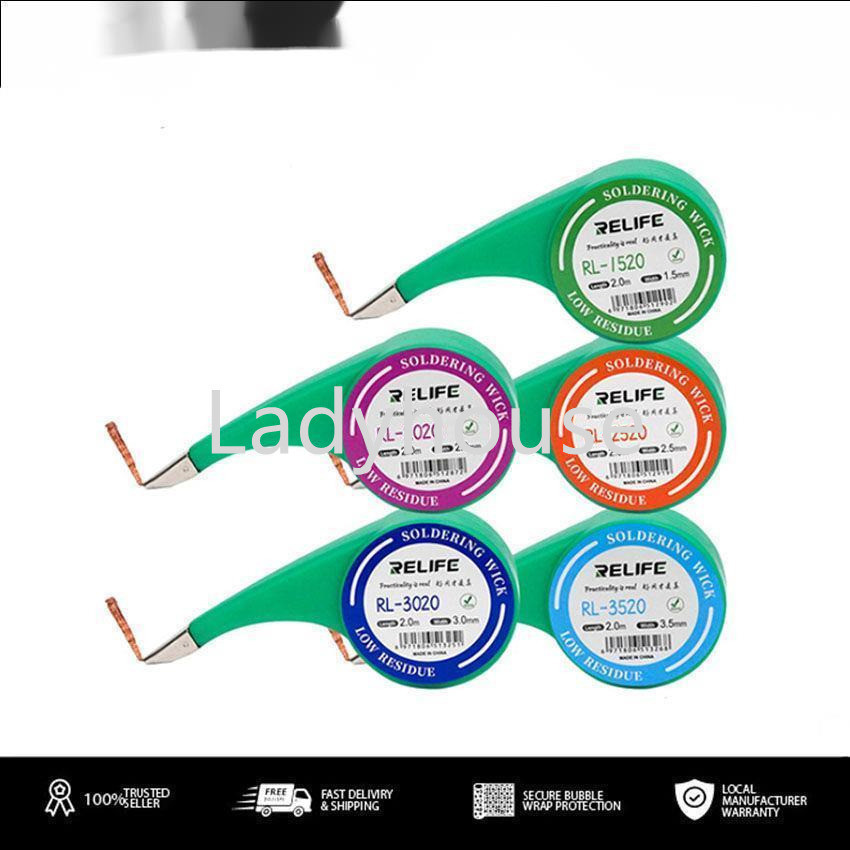 Relife RL-2520 Soldering Wick 2m 2.5 มม. การนําความร้อนอย่างรวดเร็วพร้อมความต้านทานการกัดกร่อนและออก