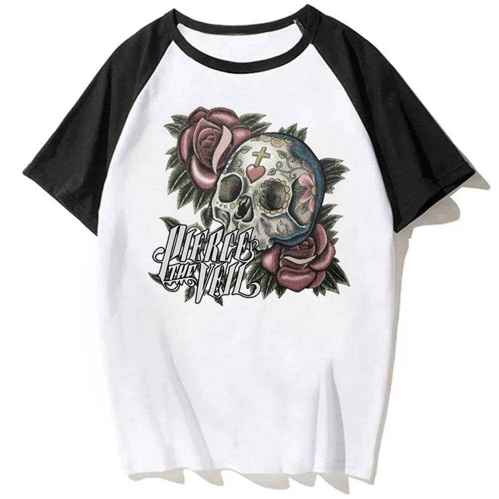 Pierce the Veil เสื้อยืดสาวความงาม clearance kawaii Psychedelic top tees cutecore มังงะ