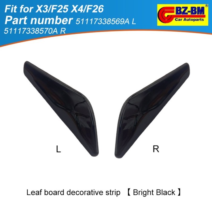 Car Left Right Side Fender for BMW X3/F25 X4/F26 Auto Black Trim Finisher 51117338569A 51117338570A