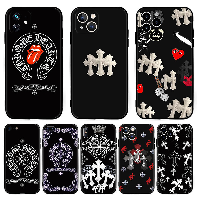 สําหรับiPhone 5 5s SE 6 6s 6 7 8 Plus SE X XR XS 17 Air Pro Max Crossปลอก 6Y29 สีดําTPUซิลิโคนอ่อนนุ