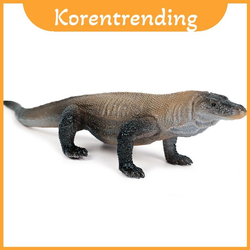 Static ของเล่นไดโนเสาร์เด็กพลาสติก Komodo Dragon รูปสําหรับตกแต่งบ้านและโรงเรียน