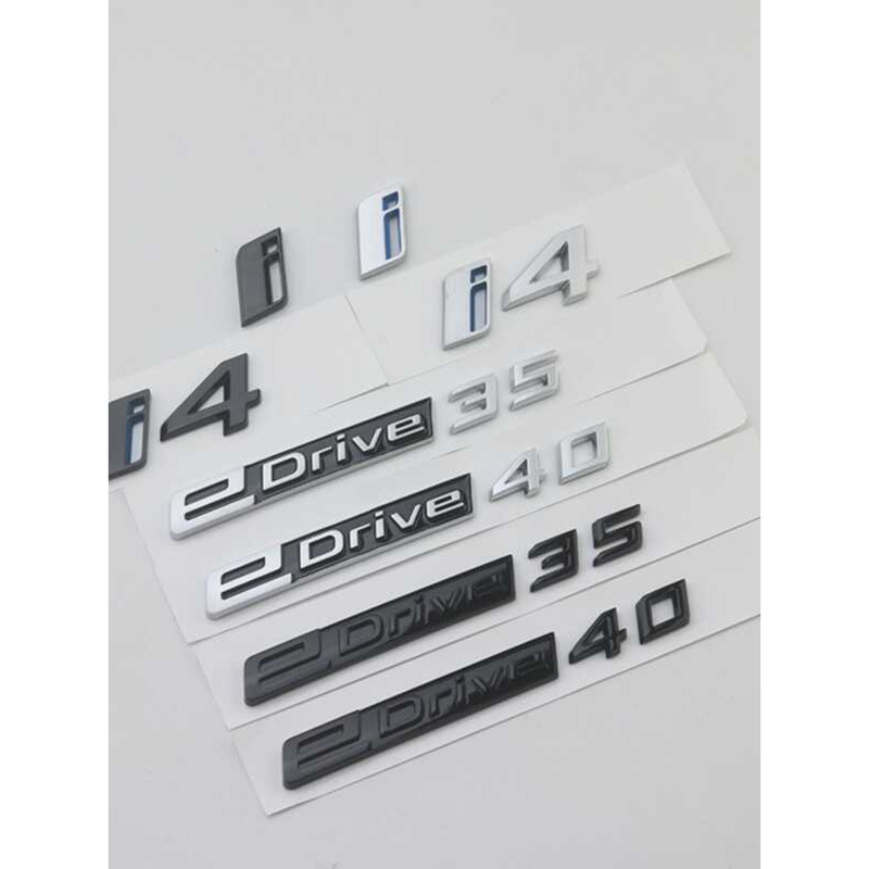 เหมาะสําหรับ BMW i4 โลโก้รถดัดแปลง edrive40 Displacement โลโก้ตัวอักษร edrive35 ด้านหลังหางโลโก้รถสต