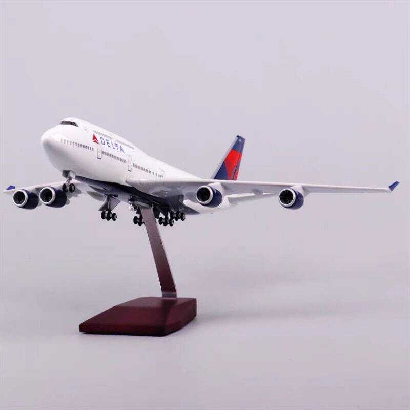 Boyin 747 Damei Aircraft Model with Wheels Aircraft with Light Static Airliner รุ่น B747 Damei Airli