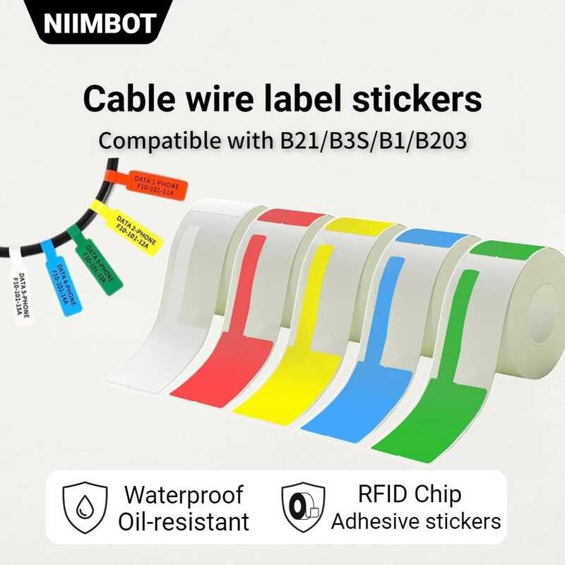 Niimbot Cable Wire Label Stickers เข้ากันได้กับ B21/ B3S/ B1/ B203