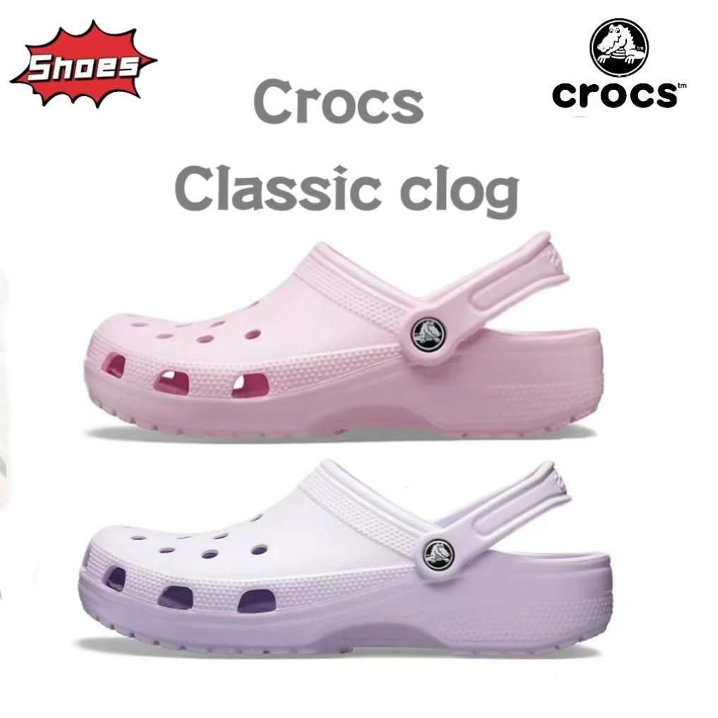 ♞,♘,♙Crocs Cassic clog "Pink" "Purple" รองเท้าแตะ KHF
