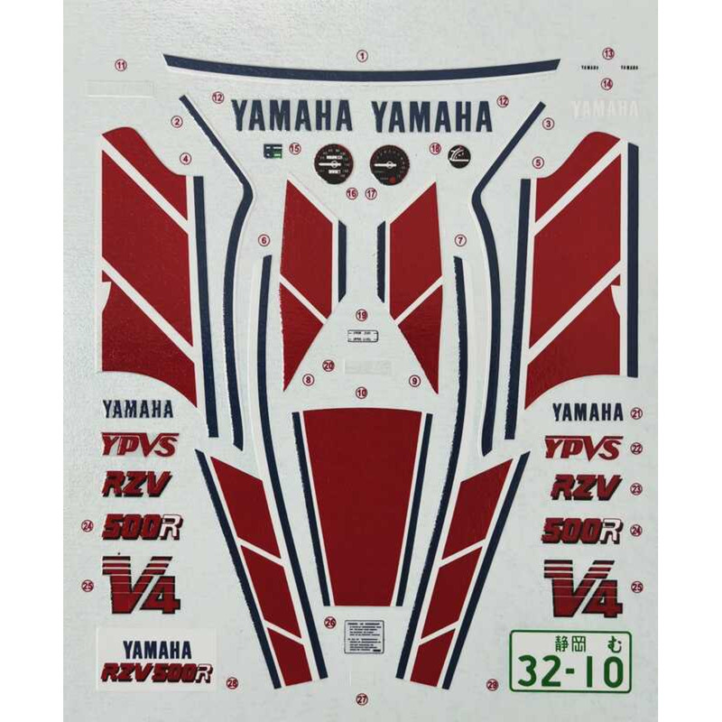 TAMIYA 14037 1/12 YAMAHA RZV500R สติ๊กเกอร์น้ำพิเศษ