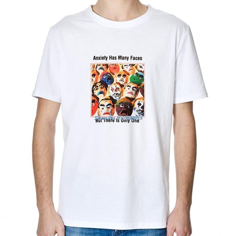 [ผ้าฝ้าย 100%'' ใหม่ เสื้อยืดเข้ารูป Angst Heeft Vele Gezichten Xanax เสื้อยื Grappige VaderMoeder