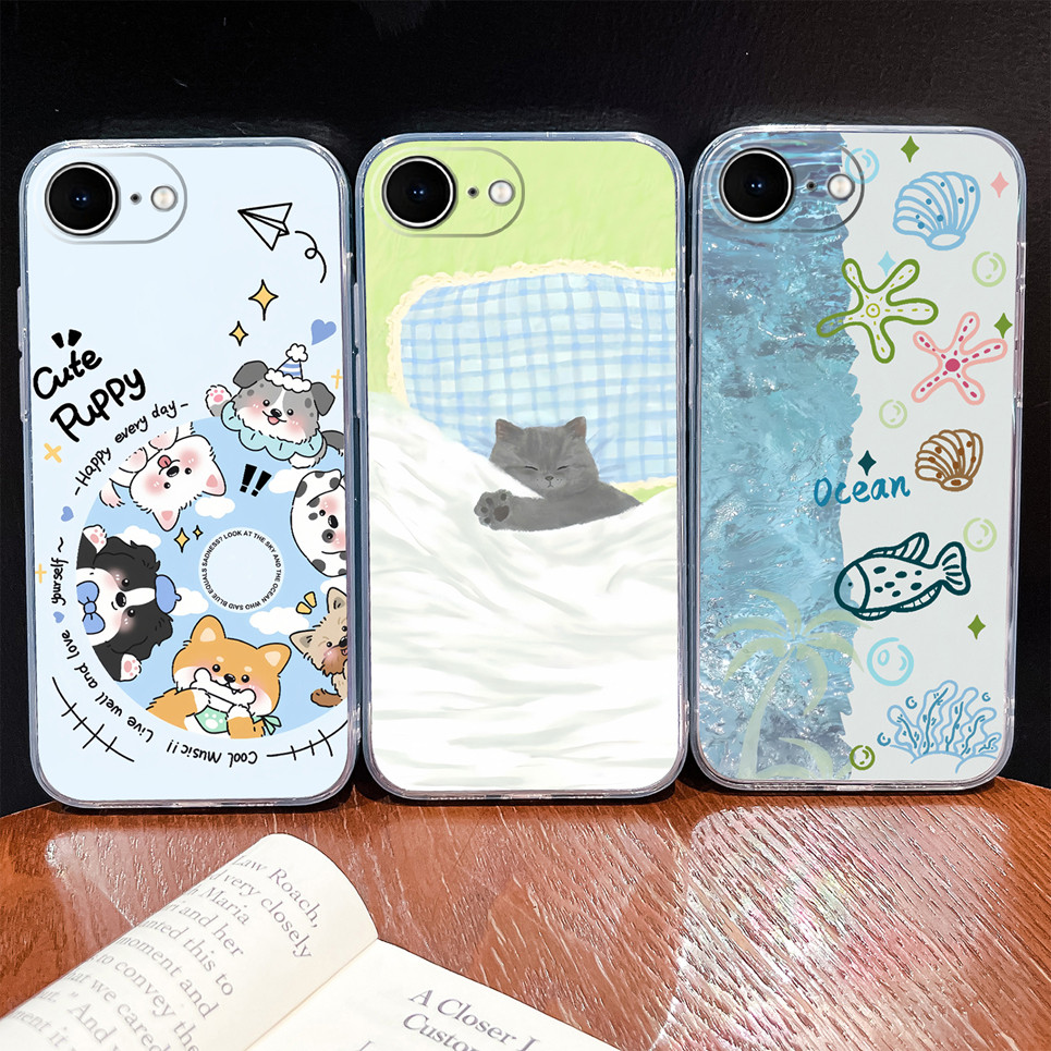 เหมาะสําหรับ iPhone 17E เคสโทรศัพท์น่ารักช้างรูปแบบการ์ตูน Soft Slim TPU ซิลิโคนกันกระแทกฝาหลังน้ําหนักเบา