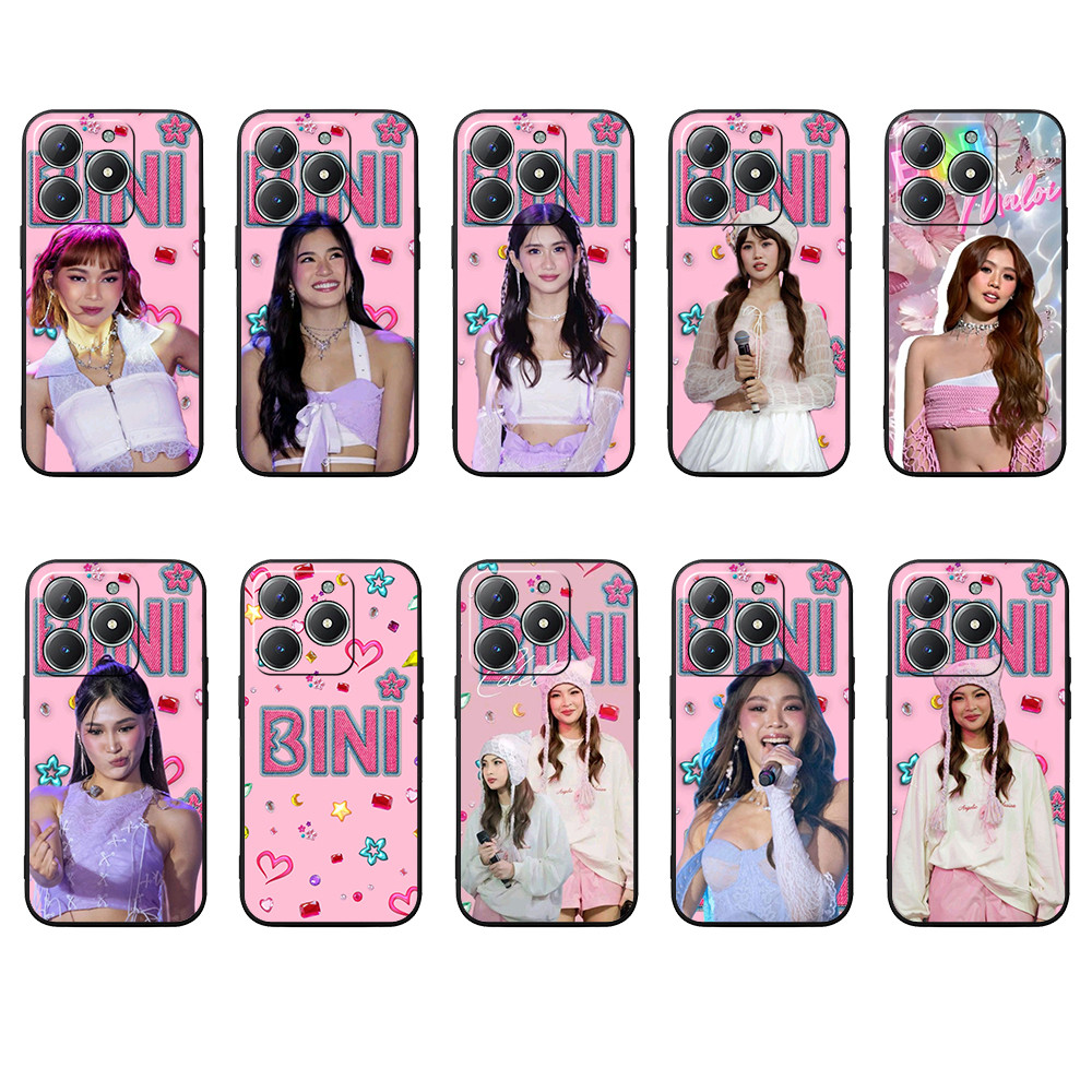 เคสโทรศัพท์สีดําแบบนุ่มแฟชั่นสําหรับ Realme C61 C63 bini caseg