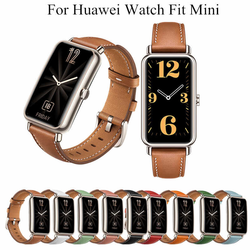 เหมาะสําหรับ hauwei watch fit mini สายหนังแท้ Huawei fit mini Car Line สายหนังแท้