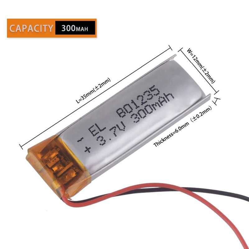 ▥ 611235 3.7V 300Mah 301235 601235 401235 501235 701235 801235 ชาร์จ Lipo Li Polymer แบตเตอรี่
