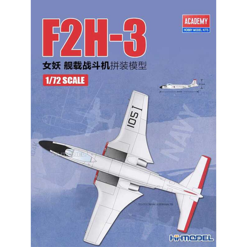 โมเดลประกอบเครื่องบินรบ F2H-3 Banshee ขนาด 1/72 จาก Academy 12548