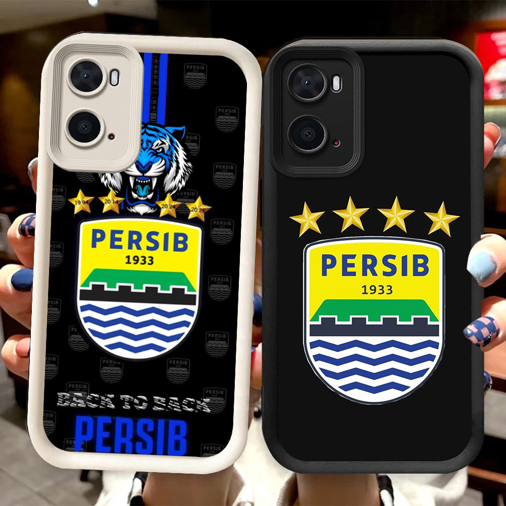 R7 Persib Casing สําหรับ Realme A77 A77s A96 Realme C33 9i สีดําและสีขาว
