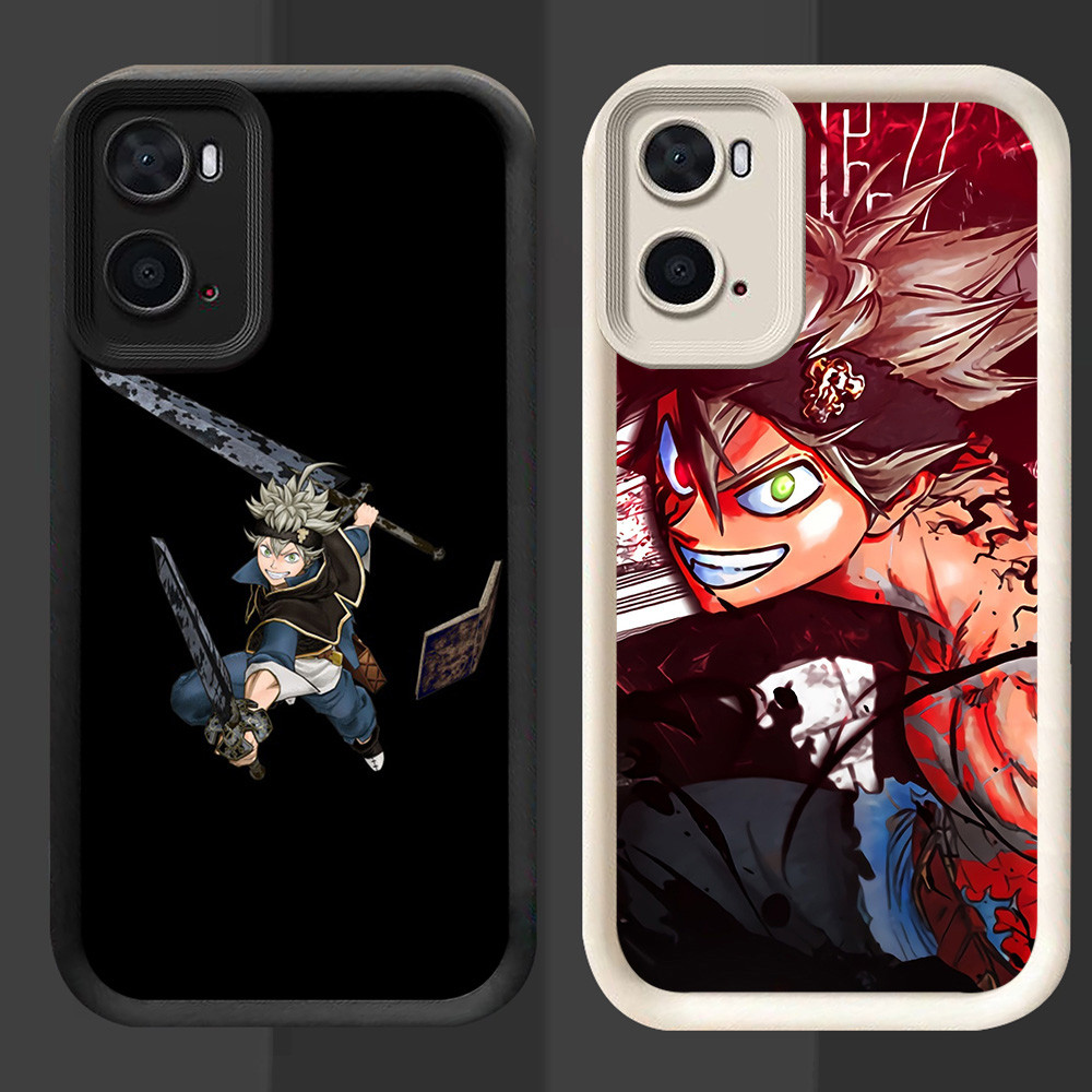 R96 Black Clover Casing สําหรับ Realme A77 A77s A96 Realme C33 9i สีดําและสีขาว