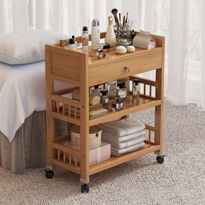 Beauty Salon Trolley Movable Hand Push Rack เครื่องมือมัลติฟังก์ชั่นรถแบบมัลติฟังก์ชั่นง่าย ๆ