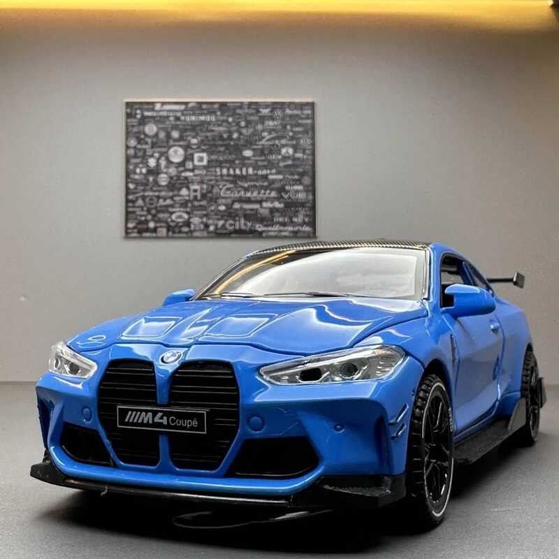 C 1:32 M4 Coupe Alloy Sports Car Model Diecasts & Toy Vehicles Metal Model Sound Light Simulation C
