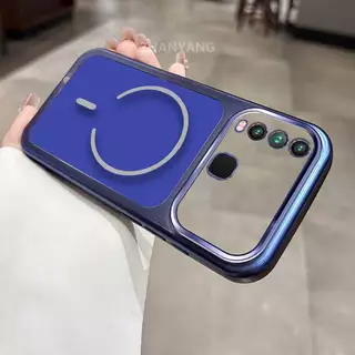 สําหรับ vivo Y11 Y12 Y15 Y17 Y19 Electroplated โปร่งใสหน้าต่างขนาดใหญ่สีพื้นหลังเคสโทรศัพท์ความงามซิลิโคน TPU minimalist soft Case