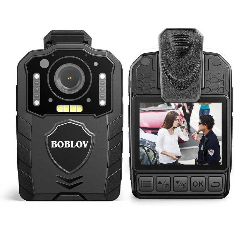 BOBLOV KJ25 1080p Action 3000mAh แบตเตอรี่รองรับ 13 ชั่วโมงบันทึก Bodycam Night Vision กล้องตํารวจขน