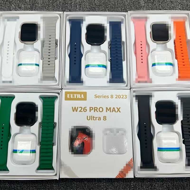 W26PRO Ultra S8 สมาร์ทวอทช์นาฬิกาสปอร์ตสองในหนึ่งเดียวชุดหูฟังบลูทูธ W26PRO MAX