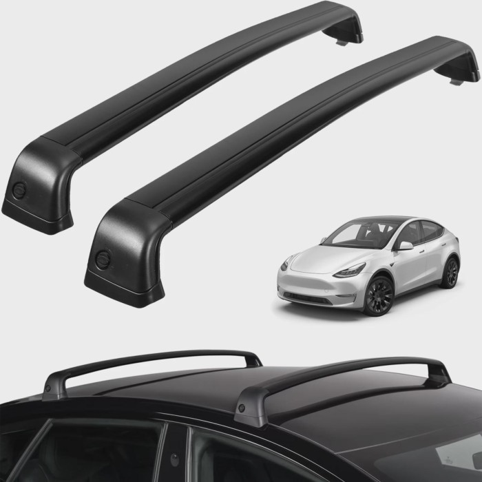 Roof Rack Cross Bars For Tesla Model Y 2020-2023 Canoe Kayak Luggage Carrier Rack Holder 165lbs Loa
