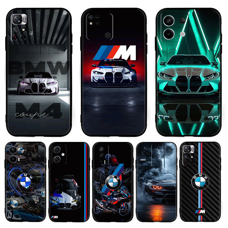 W[8] รถ bmw สําหรับ Redmi K20 K40 K60 K70 Pro K50 Gaming A3 A3X TPU ซิลิโคนเคสโทรศัพท์สีดํา