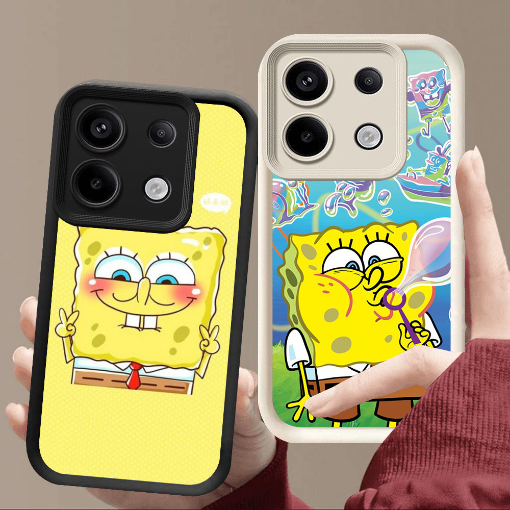 R64 SpongeBob Casing สําหรับ Infinix Note 40 40S Pro Plus 5G สีดําและสีขาว