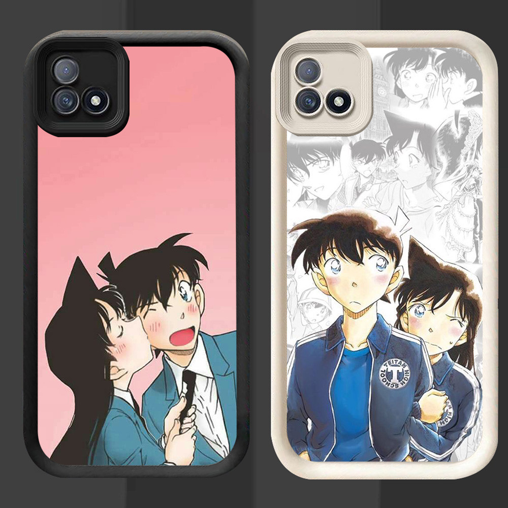 R97 Detective Conan Casing สําหรับ Realme C20 C20A C11 2021 สีดําและสีขาว