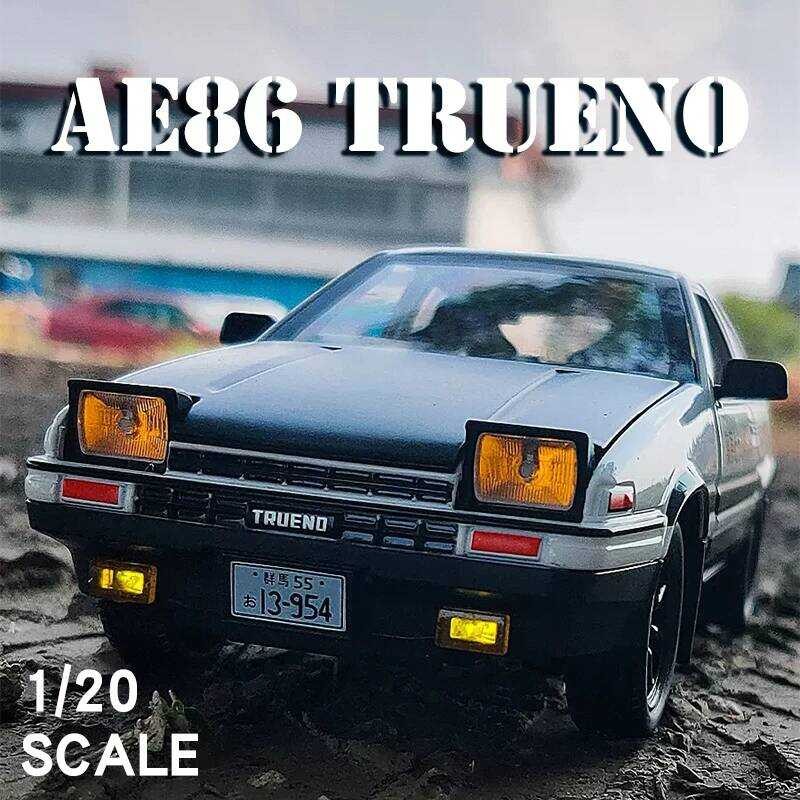 C C Initial D Large 1:20 Toyota Ae86 Metal Model Car Diecast Vehicle Simulation Sound & Light Minia