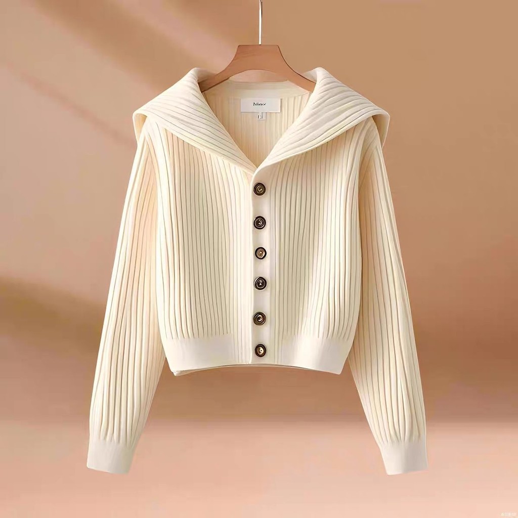 အမျိုးသမီးအတွက် Premium Vintage စတိုင် ဆွဲကောက်စွပ် (Knit) — အရောင်တင် (Solid)၊ အင်္ကျီလက်ရှည် ဝတ်ဆင်လွယ်