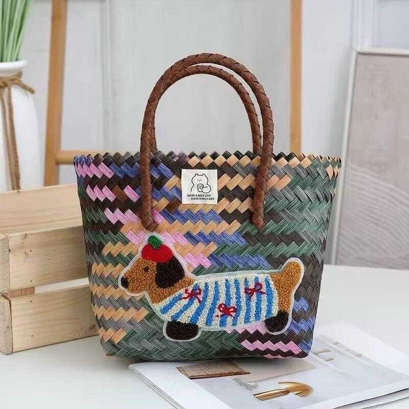 【Only Bags】กระเป๋าถือ งานสาน ลายการ์ตูน น่ารักมาก A187 A49