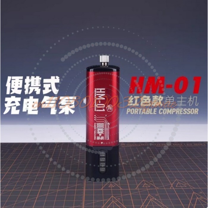 For MIO HM-01 Portable Compressor | Black/Red, Replaceable Battery, 4-Valve Linkage Air Supply Ligh