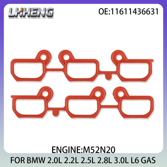 2PCS Intake Manifold Gasket Kit for BMW 3 5 7 X3 X5 Z3 Z4 320i 325i 330i 520i 2.0L 2.2L 2.5L 2.8L 3