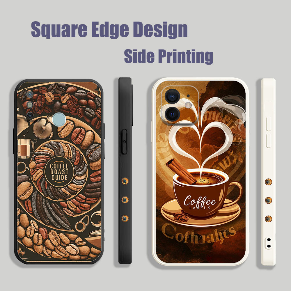 สําหรับVivo Y33s 4G Y21s Y21t Y33t Y81/Y81S/Y81i Y31 2021/Y51A V25eCoffeeขนมขบเคี้ยวแฟชั่นArtสีน้ําต