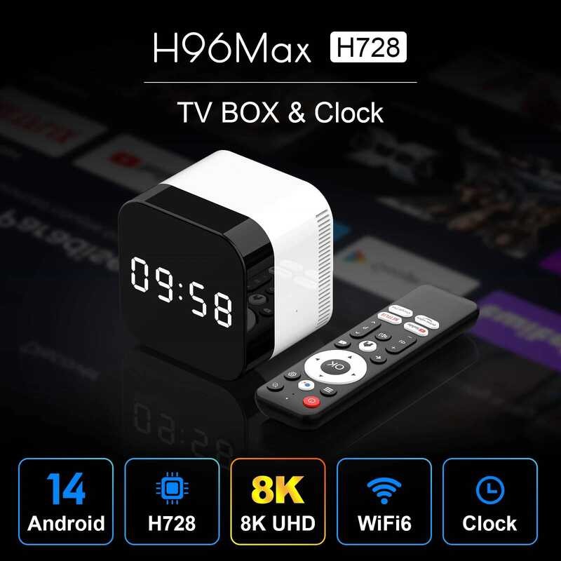 ▥ H96 MAX Android 14 กล่องสมาร์ททีวีallwinner H728 2Gb/16Gb 4G/128Gb Wifi6 1000M 8K HD Google V