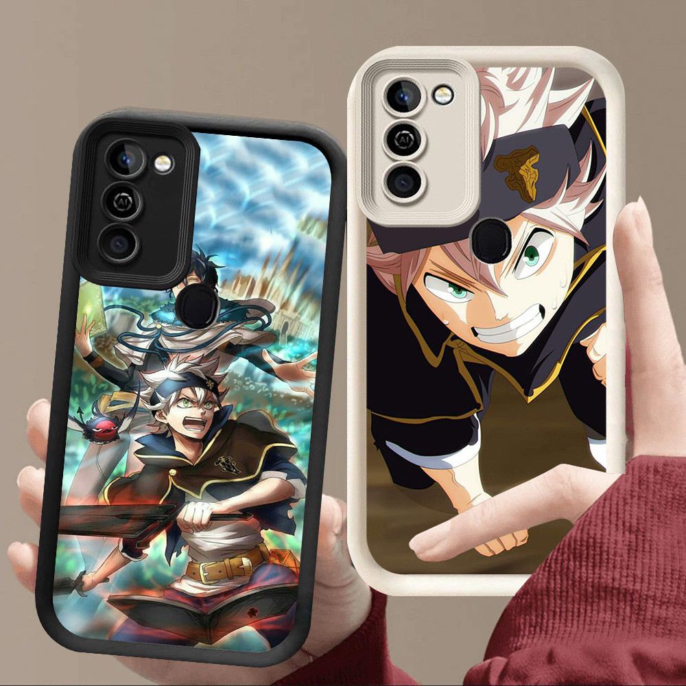 R96 Black Clover Casing สําหรับ Infinix Smart 5 6 10 Plus สีดําและสีขาว