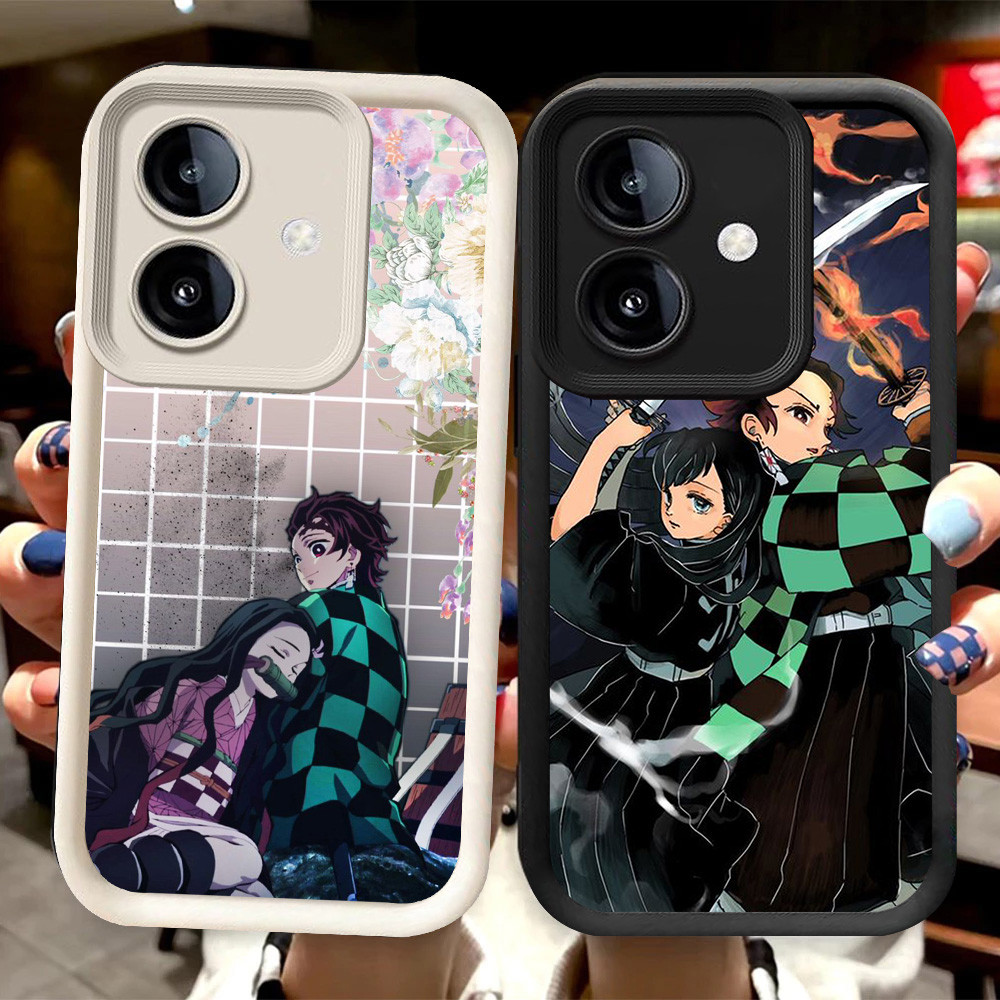 SAMSUNG R63 Demon SlayerปลอกสําหรับSamsung A06 A04E F04 A05 M04 A04 สีดําและสีขาว