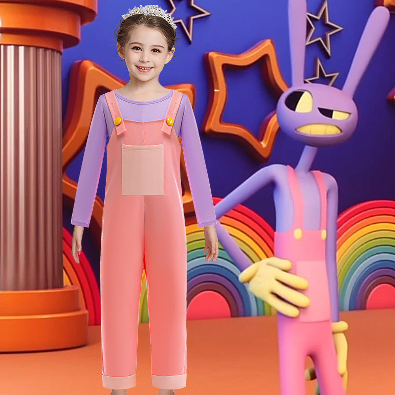 Halloween Drag Dress Up ชุดเอี๊ยมเด็กคอสเพลย์ Jax Magical Digital Circus Performance เสื้อผ้าชุดสองช