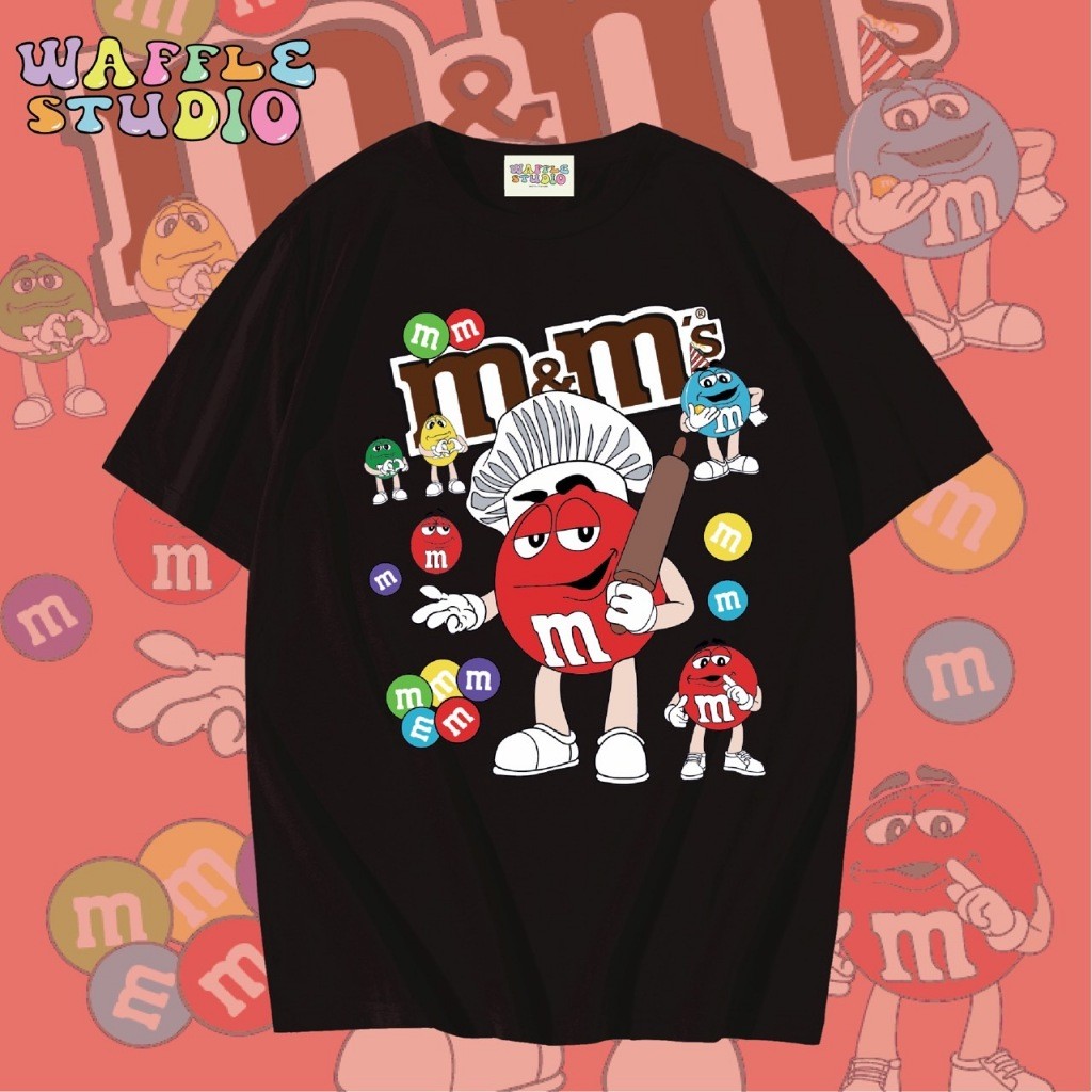 [ ส่งฟรี  ] WS1131 เสื้อยืดโอเวอร์ไซส์ ผ้าคอตตอน 100% เสื้อยืดเกาหลี เสื้อยืด M&M เอ็มแอนด์เอ็ม WAF