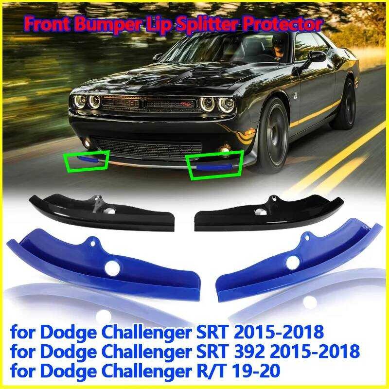 2 ชิ้น/เซ็ตรถด้านหน้า Lip Splitter Protector สําหรับ Dodge Challenger R/T SRT GT 2015-2020 Lower กัน