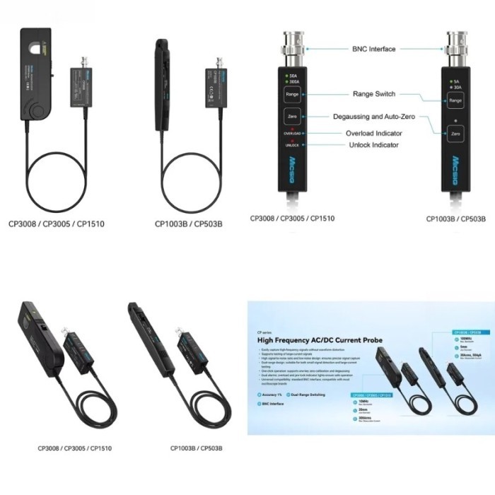 Micsig AC / DC Current Probe CP3005 CP3008 CP1510 AC/DC Current Probe, Bandwidth 5/8/10 MHz Max