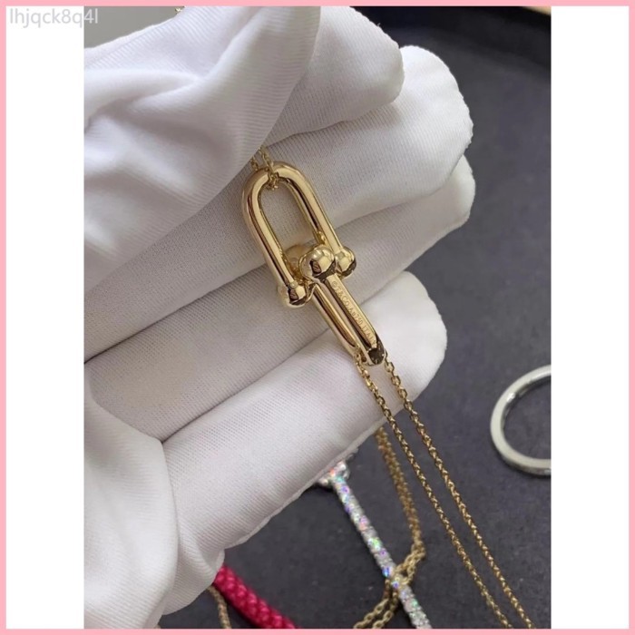 ready highquality 2.24gram】️COD 18k SAUDI GOLD BEST SELLER】T*/ Double U-shaped Necklace 18k Gold