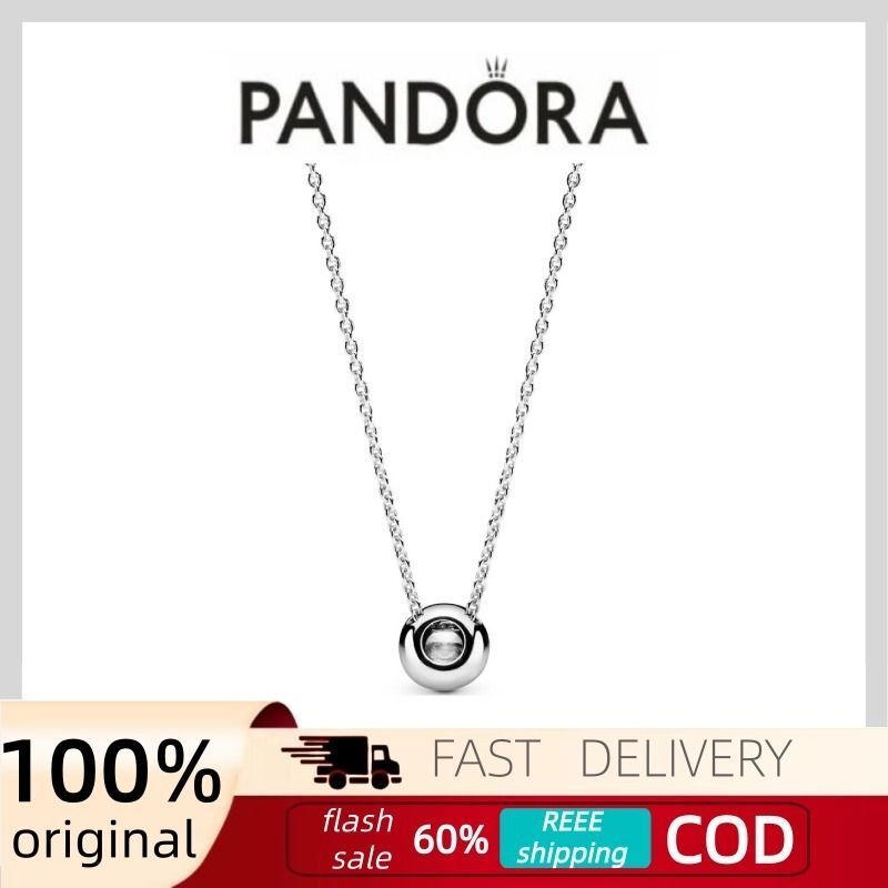 Pandora Classic Elegance Silver Collier Necklace w Clear CZ Necklace Set Pandora Necklace Pandora Ne