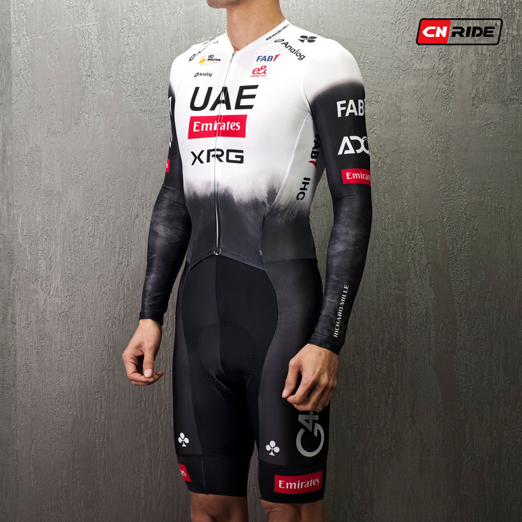 2025UAE UAE UAE พัดลมรถยนต์รุ่นจักรยานเสือภูเขายาวแขนสั้น One- Piece Cycling Jersey Suit สามารถปรับแต่งได้
