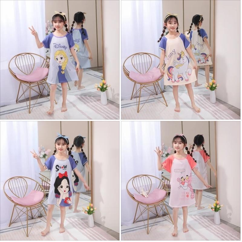 Eid Mubarak ชุดเด็กผ่อนคลายเด็กแขนสั้นสาวรอบคอ Minnie ชุดนอนสําหรับ 12 - 13 ปี