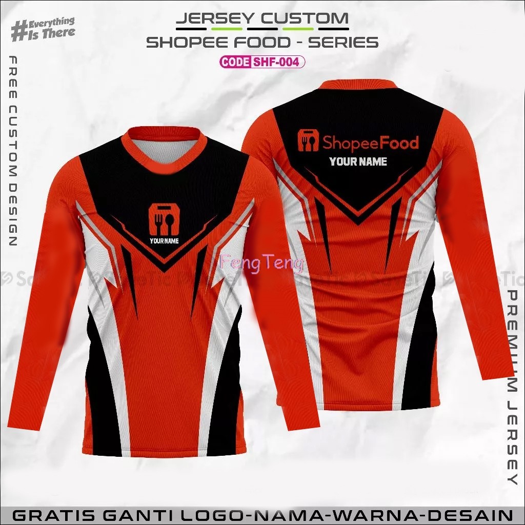 พารามา!! | ShopeeFood Jersey พิมพ์เต็ม Cool J&t Package Courier Driver เสื้อผ้า