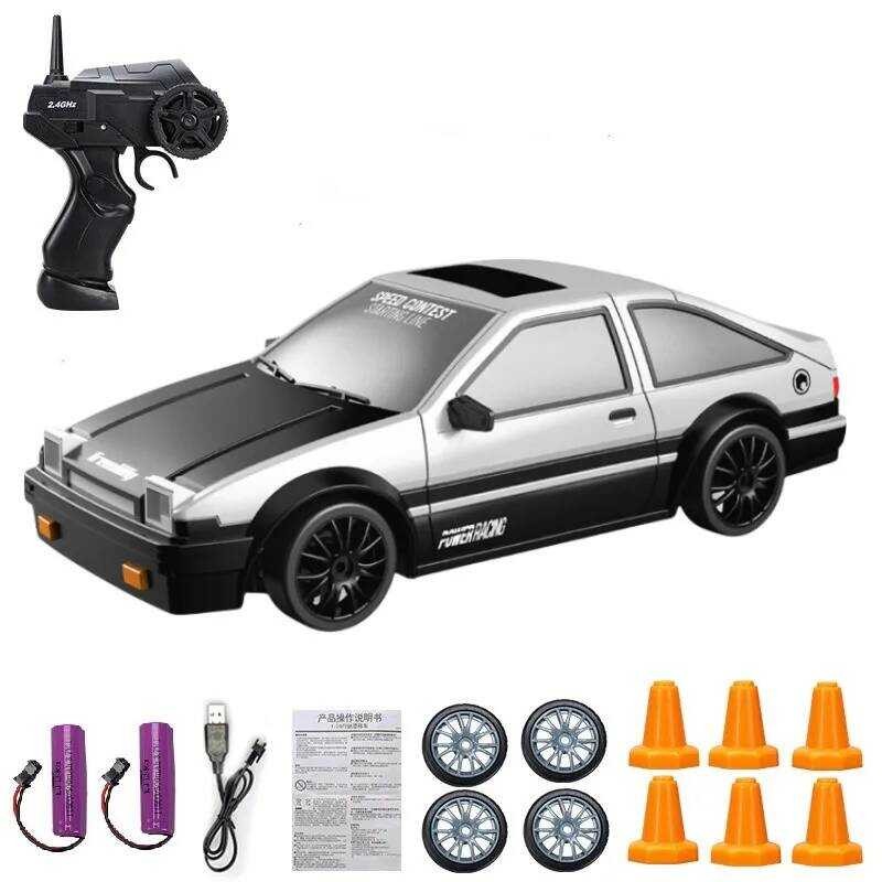 C 2.4G RC CAR With LED Light 4Wd Remote Control Drift Cars Professional Racing Toys GTR Model Ae86
